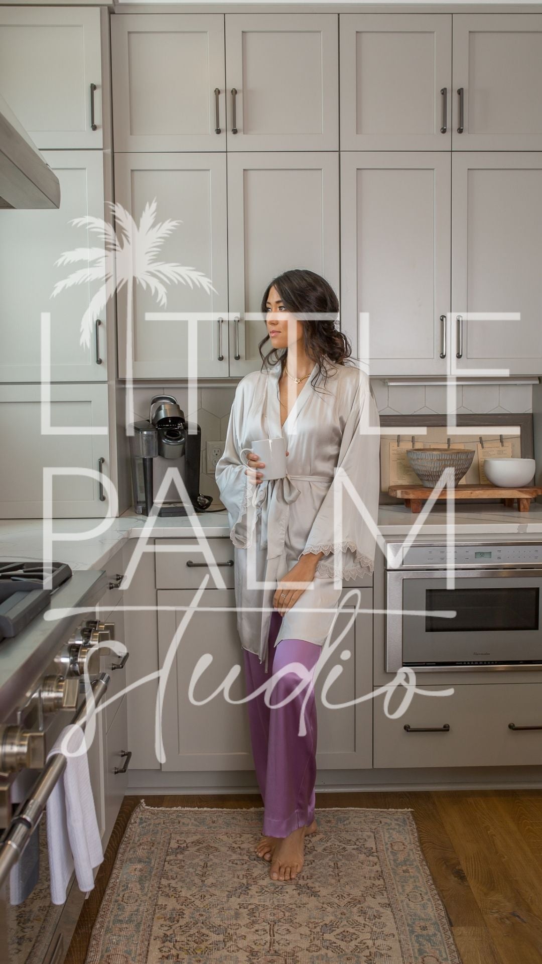 Woman Drinking Coffee in Kitchen